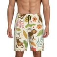 thumbnail image 1 of Xecao Monkeys in the Jungle Print Men's Sleepwear Shorts Pajama Bottom Lounge Short nightwear with Convenient Pockets for Relaxed Home Wear-X-Large, 1 of 6