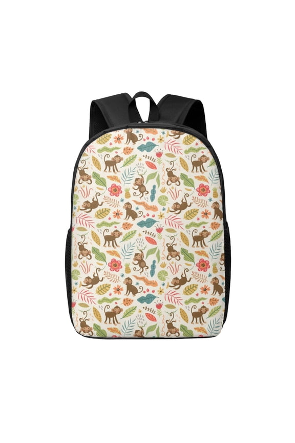 Monkeys in the Jungle print Travel Backpack, Large Computer Backpack for Men Women, College School Rucksack Book Bag