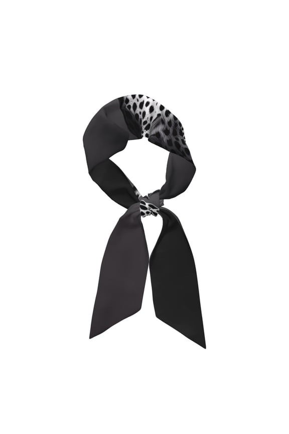 Monochrome Leopard Horse Pattern Large Satin Head Scarf - Satin Hair Scarves Silk Bandana Scarf Headscarf Silk Feeling Scarf for Women