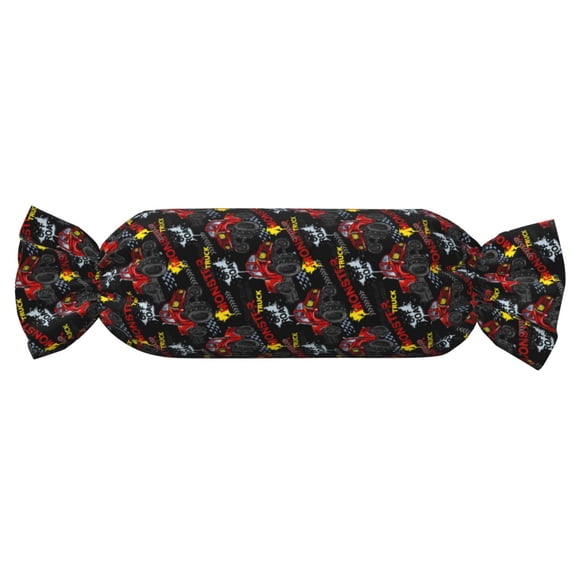 Xecao Monster Truck Print+Candy-Inspired Plush Pillow for Men Women Suitable for Beds, Sofas, Game Rooms Drawstring Closure
