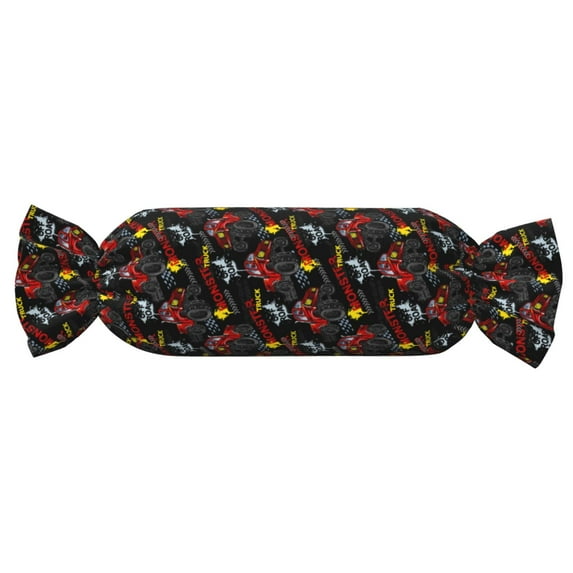 Xecao Monster Truck Print+Candy-Inspired Plush Pillow for Men Women Suitable for Beds, Sofas, Game Rooms Drawstring Closure