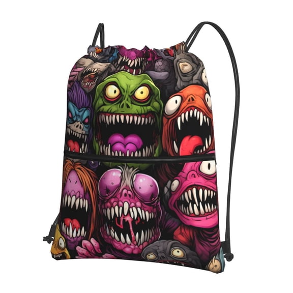 Xecao Monstrous Cartoon Characters for Drawstring Bags,Pull String Backpack Bags,String Bag Sackpack