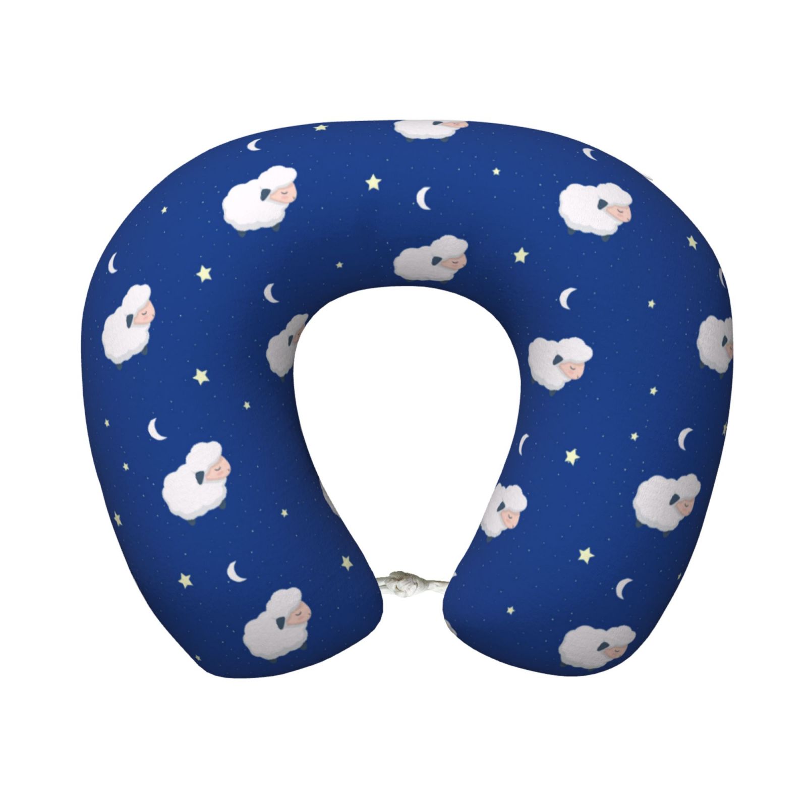 Xecao Moon Lamb Print Memory Foam Cervical Neck Pillow Versatile U-Shaped Pillows for Home,Office,Camping,Travelling,Soft Washable Cover