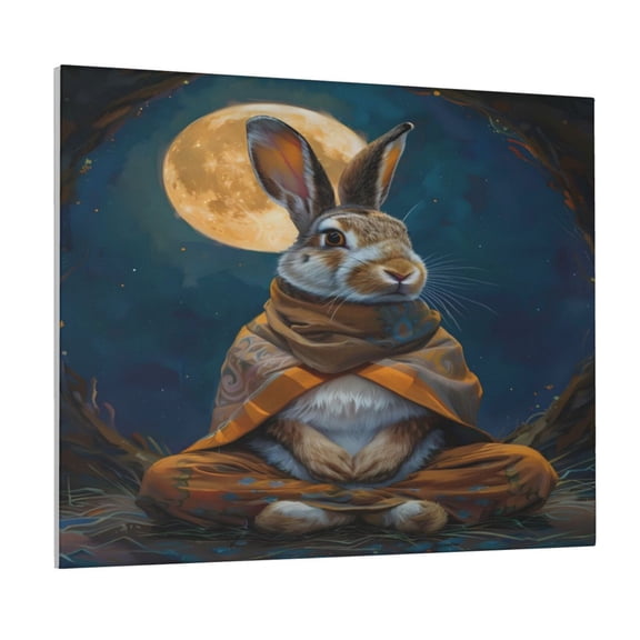 Xecao Moon Night Sky Cute Rabbit for Waterproof Framed Canvas Art - Modern Home Decor with Real Wood Frame for Gifting and Interior Design,Horizontal