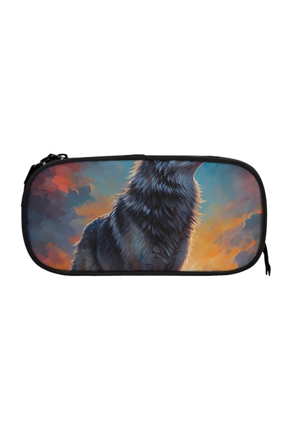 Moonlit Night Sky Wolf print Fanny Pack Belt Bag for Women and Men, Fashionable Waterproof Waist Pack with Adjustable Strap for Traveling, Hiking, Jogging, Cycling