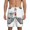 thumbnail image 1 of Xecao Moose Kissing Under Mistletoe Print Men's Sleepwear Shorts Pajama Bottom Lounge Short nightwear with Convenient Pockets for Relaxed Home Wear-, 1 of 6