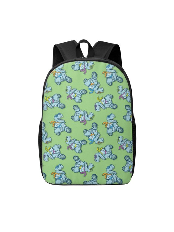 Motorcycle Riding Dinosaur print Travel Backpack, Large Computer Backpack for Men Women, College School Rucksack Book Bag