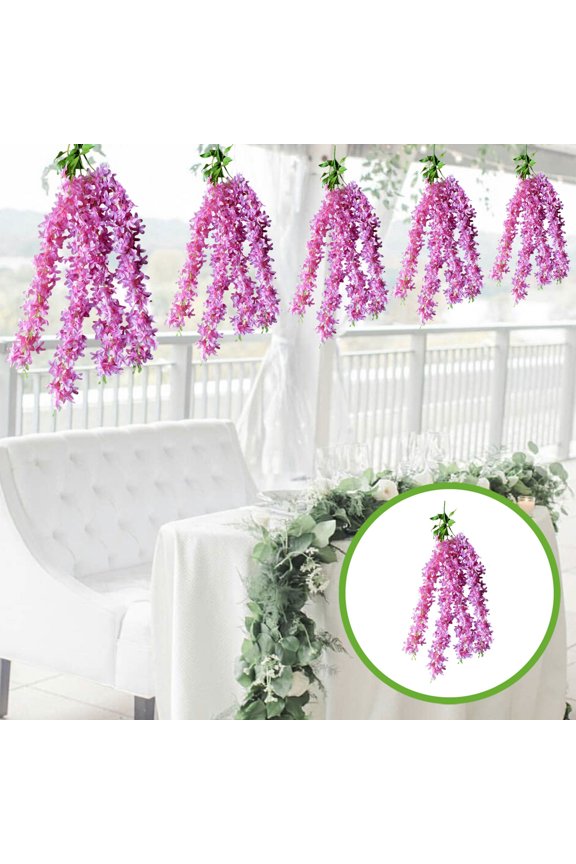 Artificial Lilac Flower Vines 32" Hanging Garland Multicolor Ceiling Decoration For Wedding Arch Party Home Office Decoration