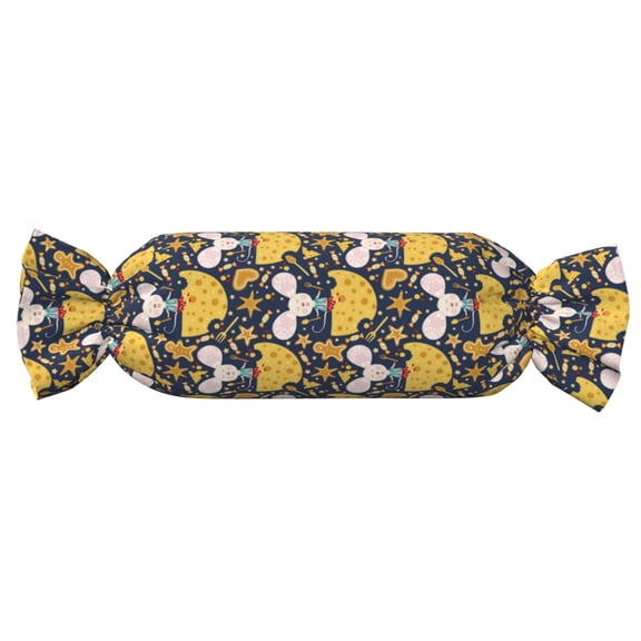 Xecao Mouse Cheese Print+Candy-Inspired Plush Pillow for Men Women Suitable for Beds, Sofas, Game Rooms Drawstring Closure