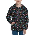 thumbnail image 1 of Xecao Multi-Colored Stars Pattern Zip Up Hoodies for Boys Girls, Sweatshirt with Pockets-Medium, 1 of 6