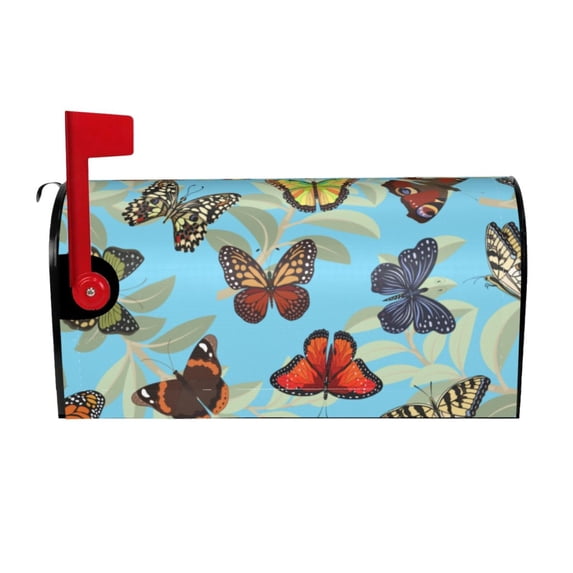 Xecao Multicolored Butterflies for Mailbox Cover with Magnetic Strips, Waterproof and Sunscreen, Adds a Decorative Touch to Your Garden Yard.