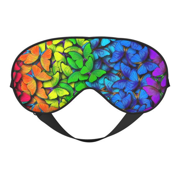 Xecao Multicolored Butterflies for Soft Fluffy Sleeping Blindfold, Nap eye cover tailored for the utmost comfort for girls, women, kids, and adults.