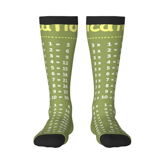 Xecao Multiplication Table1 Print Compression Socks for Both Men And Women for Running, Travel, Flight, Nurse