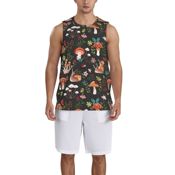 Xecao Mushroom Snail print basketball shirt for both men and women, a unisex basketball jersey perfect for theme parties-X-Large