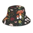 thumbnail image 1 of Xecao Mushroom With Snails Print Men and Women Night Reflective Hat Runner Cap Visor Bucket Hat Boonie Cap, 1 of 6
