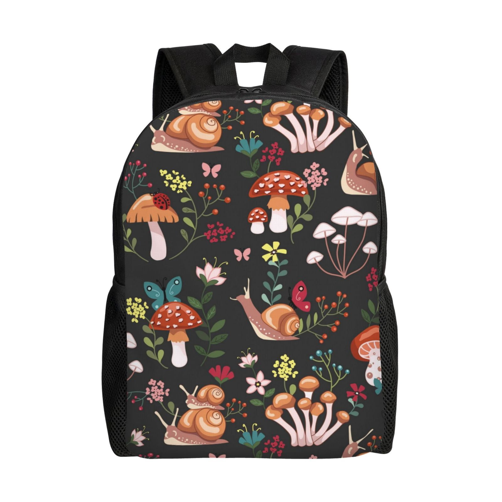 Xecao Mushroom With Snails Print School Backpack with Laptop ...