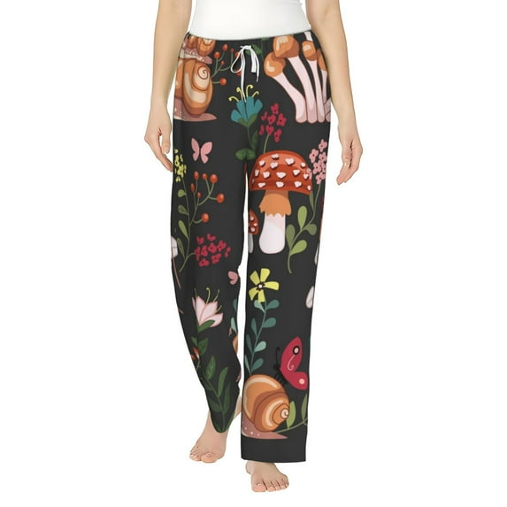 Xecao Mushroom With Snails Women's Straight Lounge Pajama Pants: The Epitome of Relaxed Sleepwear