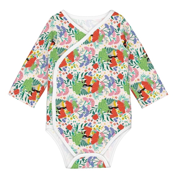 Xecao Mushroom and Frogs Print Baby unisex-baby Cotton Long-sleeve Bodysuits-18 Months