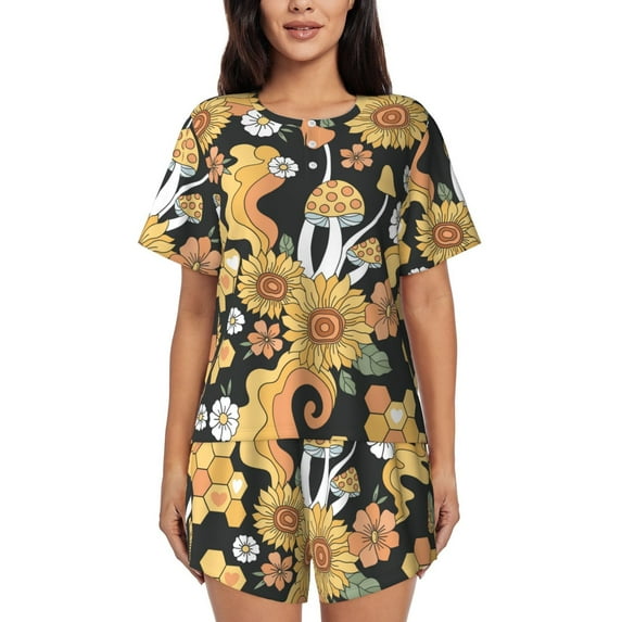 Xecao Mushrooms Honeycomb print Swimsuit for women, Summer-ready, sporty style.Quick-dry fabric. Many sizes & colors.