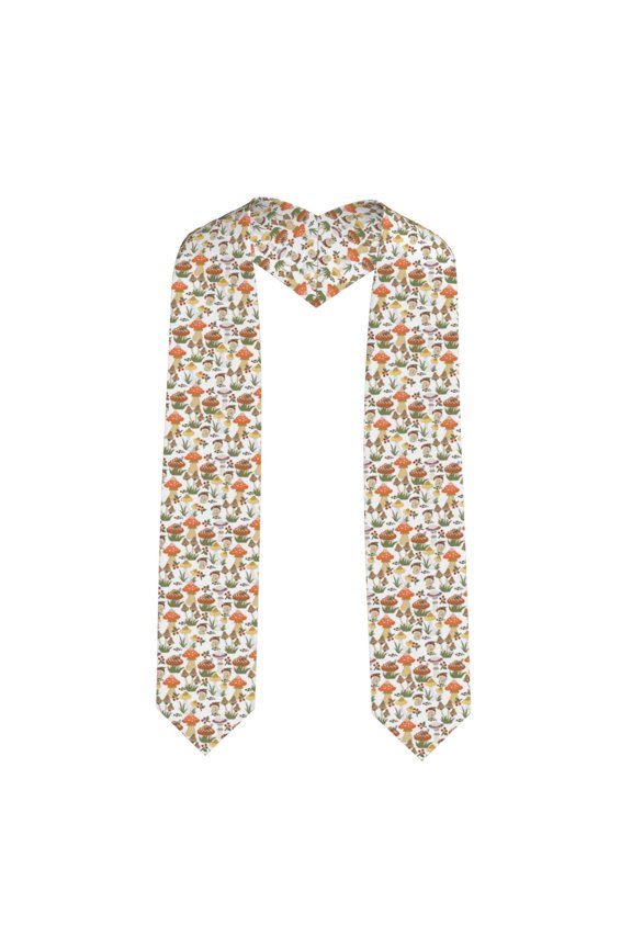 Mushrooms Print Graduation Shawl Stole Honor Stole Adult 72" Academic Commencements