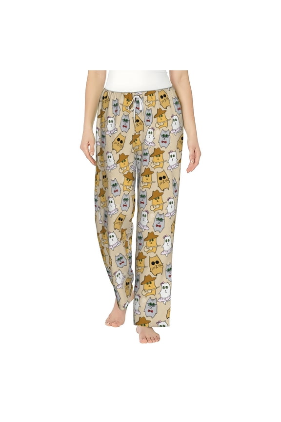 Music Dancing Cat Women's Straight Lounge Pajama Pants: The Epitome of Relaxed Sleepwear