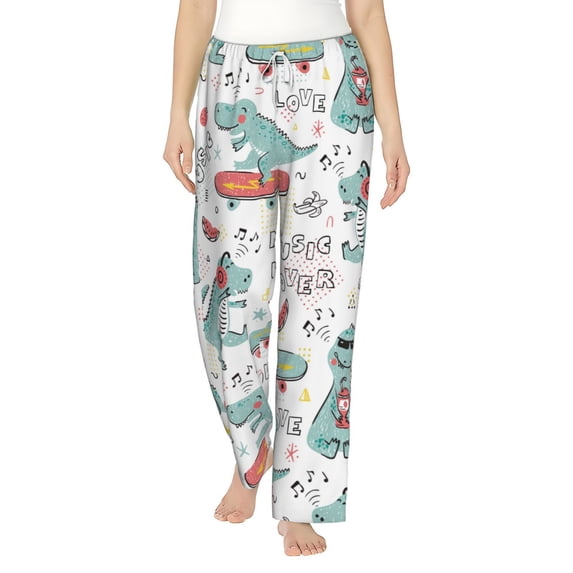 Xecao Music Lover Dinosaur Women's Straight Lounge Pajama Pants: The Epitome of Relaxed Sleepwear