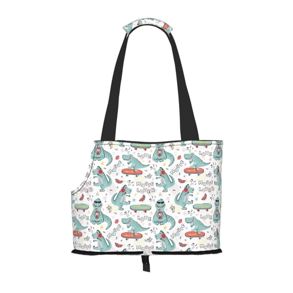 Xecao Music Lover Dinosaur for Cat Carrier Small Dog Handbag: The Ideal Travel Companion for Your Pet