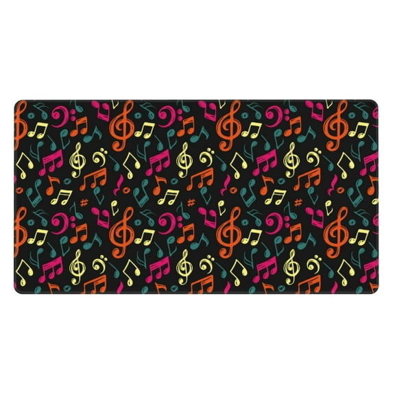 Xecao Music Notes for Waterproof Mouse Pad - Extended Contour Mouse Mat, Large Gaming Mousepad Laptop Keyboard Mat with Non-Slip Rubber Base