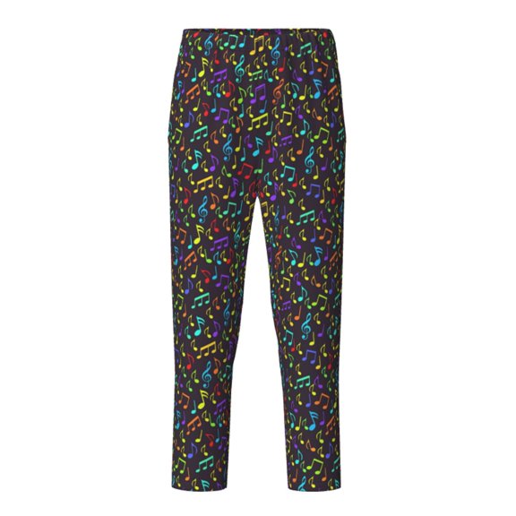 Xecao Musical Notes Print Teenagers' Pajama Pants Long Sleep Pants Soft Elastic Waist Pajama Bottoms Elastic waist with 2 Pockets 5-16 Years-Medium