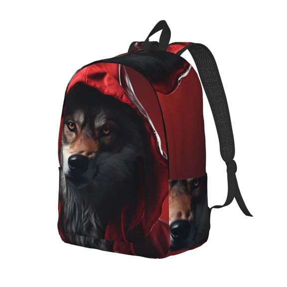 Xecao Mysterious Hooded Wolf for Canvas College Laptop Backpack, a Durable Rucksack for Both Men and Women, ideal for travel, school, and daily use Bag-Small