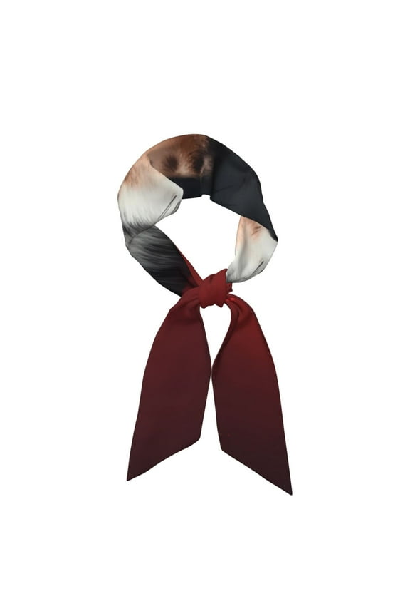 Mysterious Hooded Wolf Pattern Large Satin Head Scarf - Satin Hair Scarves Silk Bandana Scarf Headscarf Silk Feeling Scarf for Women