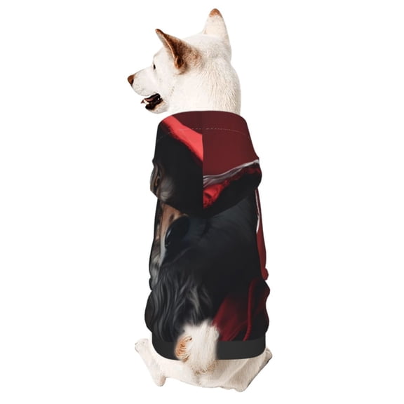 Xecao Mysterious Hooded Wolf Pattern Sweatshirts Winter Pet Dog Hoodie Puppy Coat Dog Sweaters Dog Clothes with Hat Dog Clothes Costume Outfit,Small Pets Wear-Small
