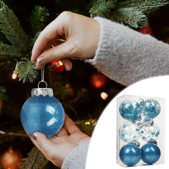 YOHAVEN 6Pcs Christmas Tree Ball Ornaments 2.36" Shatterproof Baubles Hanging Holiday Ornaments Xmas Party Decorations for Tree Fireplace Mantle Wedding Home Decor