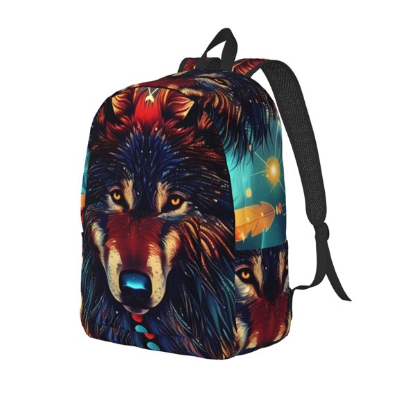 Xecao Mystic Wolf Dreamcatcher for Canvas College Laptop Backpack, a Durable Rucksack for Both Men and Women, ideal for travel, school, and daily use Bag-Small