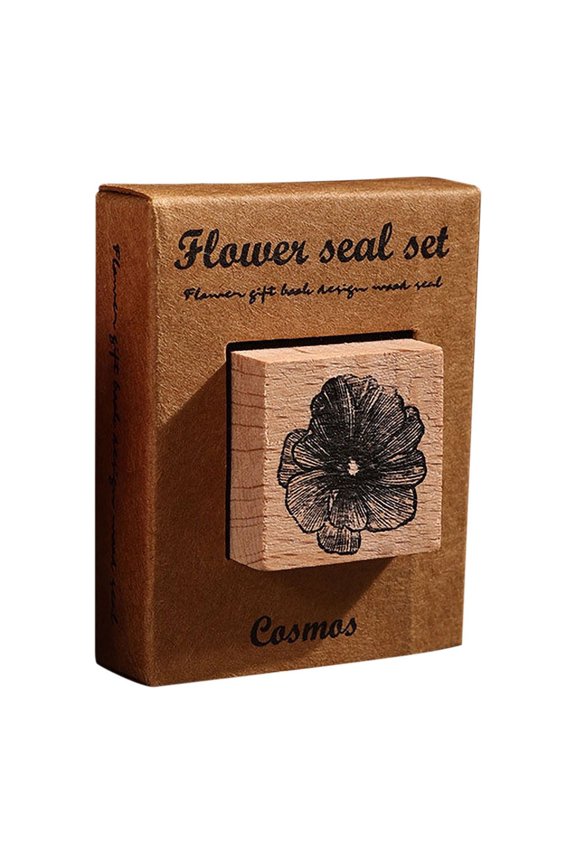 Wooden Rubber Stamp Set 16pcs Vintage Floral Plant Seals DIY Craft Stamps for Scrapbooking Journals Cards Planners Envelopes Photo Albums