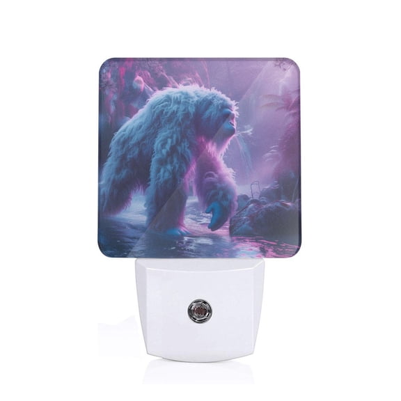 Xecao Mystical White gorilla Jungle for Night Light - a Wall-mounted LED Fixture with A Dusk-to-dawn Sensor, Ideal for Bedrooms, Bathrooms, Hallways, and Kitchens-US