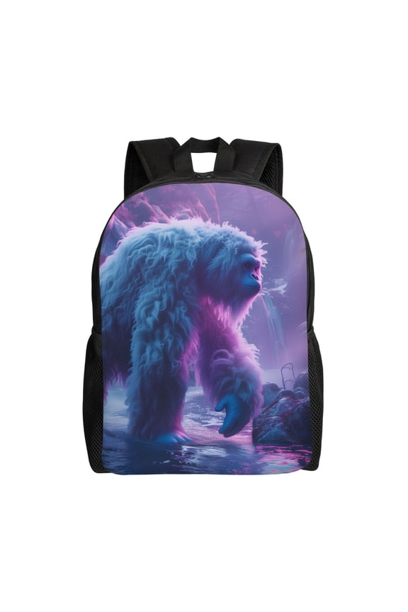 Mystical White gorilla Jungle Print School Backpack with Laptop Compartment Small Travel Laptop Backpack for Women Men Waterproof College Backpack Simple School Bag