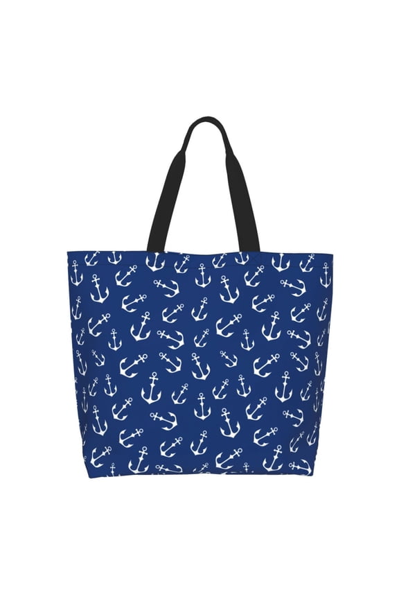 Nautical Anchors for Tote Bag for Women, Tote Shoulder Bag with a littlw pocket and Handbag for Travel, Work