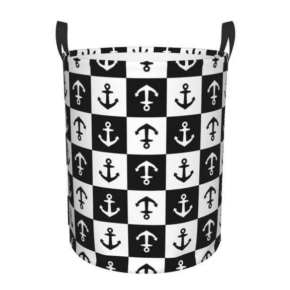 Xecao Nautical Anchors1 Print Laundry Hamper Basket,designed for Blanket Storage and Nursery Clothes in the Bedroom