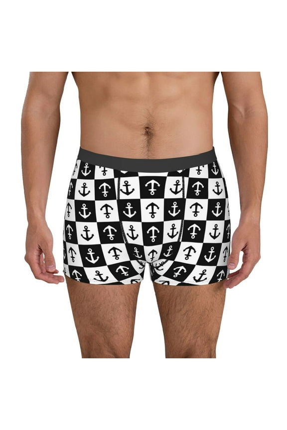 Nautical Anchors1 Print Men's Underwear Boxer Briefs Pack - Your ComfortSoft, Moisture-Wicking, and Breathable Choice for Men's Underwear-Small