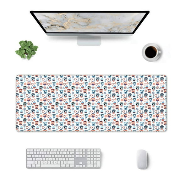 Xecao Nautical And Pirate Owls for Mouse Pad - Waterproof Extended Contour Mouse Mat, Large Gaming Mousepad Laptop Keyboard Mat with Non-Slip Rubber Base
