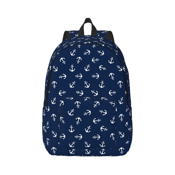 Xecao Nautical Themed Simple Anchors for Canvas College Laptop Backpack, Durable Rucksack Travel Notebook Bag School Backpack Book Bag for Men Women