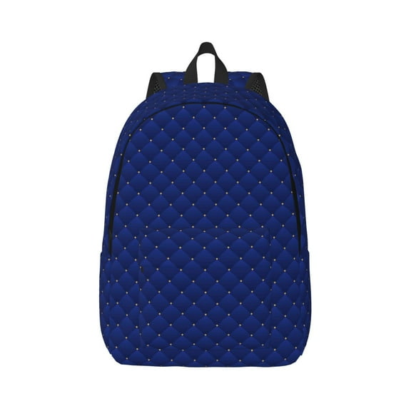 Xecao Navy Blue for Canvas College Laptop Backpack, Durable Rucksack Travel Notebook Bag School Backpack Book Bag for Men Women