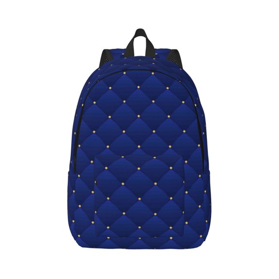Xecao Navy Blue for Canvas College Laptop Backpack, Durable Rucksack Travel Notebook Bag School Backpack Book Bag for Men Women