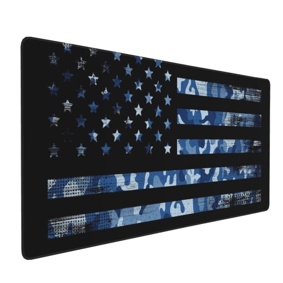 Xecao Navy Camouflage American Flag Print Large Mouse Pad, 16x35.5in Mousepad, Professional Non-Slip Rubber Base Big Mouse Pad, Mouse Pad for Gaming & Office Full Desk Mouse Pad