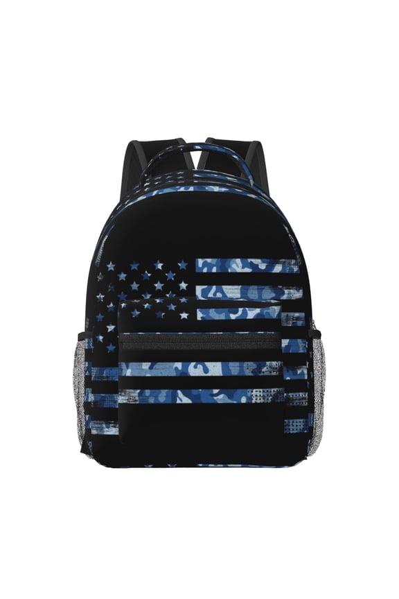 Navy Camouflage American Flag Travel Backpack: A spacious, stylish computer backpack ideal for men and women, perfect for college, school, or daily travels