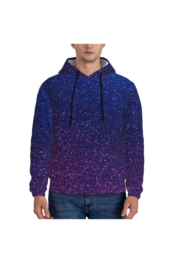 Neon Glitter Pattern Men's Adult Pullover Hoodie,Hooded Sweatshirt-Small