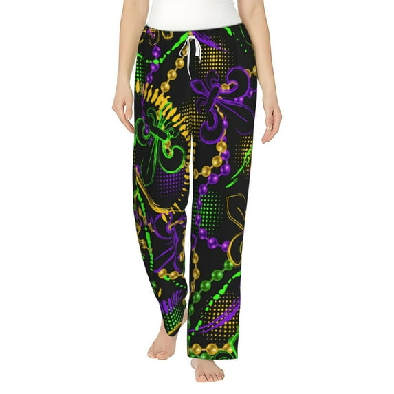 Xecao Neon Mardi Gras Women's Straight Lounge Pajama Pants: The Epitome of Relaxed Sleepwear
