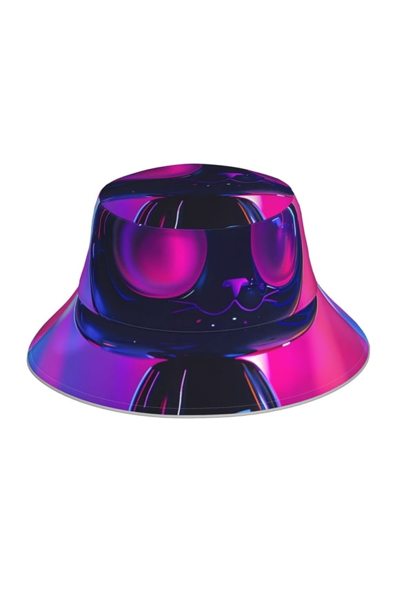 Neon Toy Cat Reflections Print Men and Women Night Reflective Hat Runner Cap Visor Bucket Hat Boonie Cap