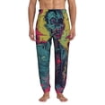 thumbnail image 1 of Xecao Neon Zombie Skull Print Active Tech Joggers for Men, Mens Sweatpants Lounge Pants with Pockets-X-Large, 1 of 5
